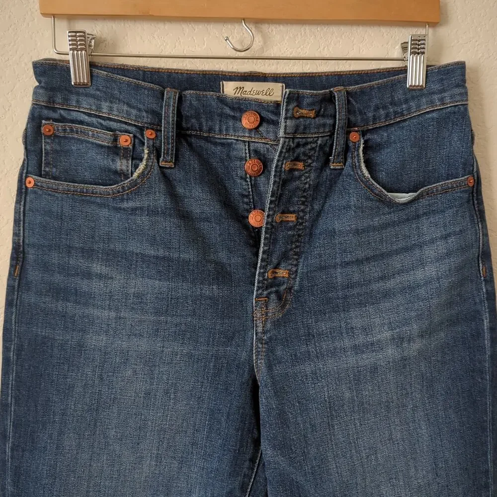 Madewell Jeans Womens 28 Perfect Vintage Crop Button Fly Ankle Dark‎ Denim